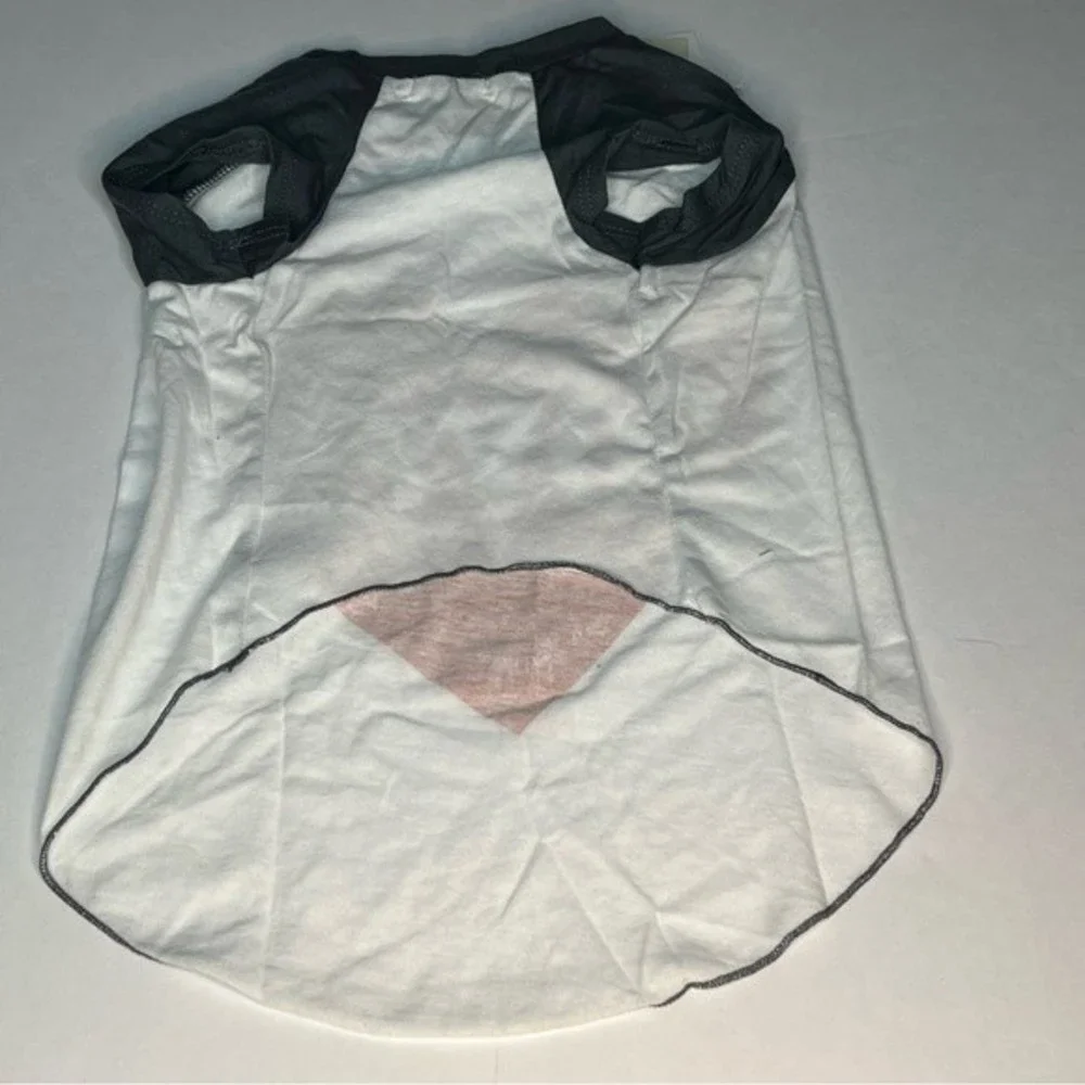 Grayson Pup Pet Lightweight Red Heart LOVED White Blue Crew Collar T-shirt NEW